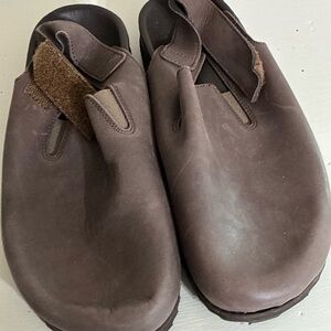 Zara Brown Leather Slip-On Shoes